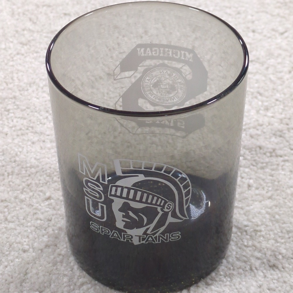 Vintage MSU Michigan State University Spartans Rocks Glass NCAA Lansing